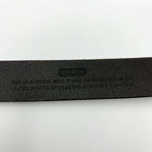 Coach Belt Lizard Textured Leather Black Silver 35 - Picture 3 of 8